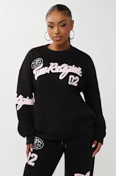 EMBROIDERED BOYFRIEND PULLOVER SWEATSHIRT, image 2