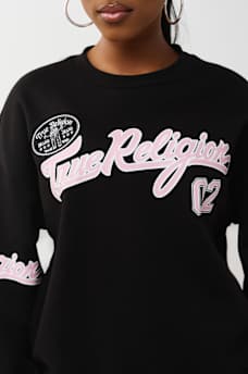 EMBROIDERED BOYFRIEND PULLOVER SWEATSHIRT, image 5