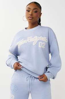 EMBROIDERED BOYFRIEND PULLOVER SWEATSHIRT, image 3