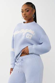 EMBROIDERED BOYFRIEND PULLOVER SWEATSHIRT, image 5