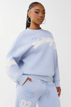 EMBROIDERED BOYFRIEND PULLOVER SWEATSHIRT, image 6
