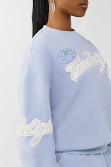 EMBROIDERED BOYFRIEND PULLOVER SWEATSHIRT, image 8