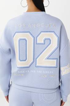 EMBROIDERED BOYFRIEND PULLOVER SWEATSHIRT, image 1