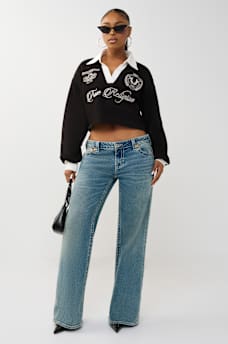 EMBROIDERED SHRUNKEN POLO PULLOVER, image 3