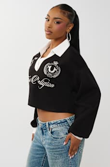 EMBROIDERED SHRUNKEN POLO PULLOVER, image 4