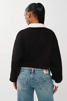 EMBROIDERED SHRUNKEN POLO PULLOVER, image 5