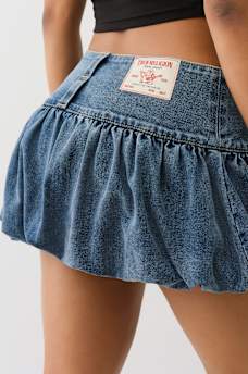BUBBLE HEM DENIM MINI SKIRT, image 7