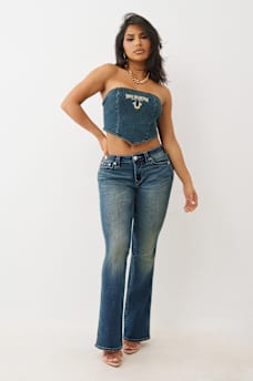 DENIM BANDEAU TOP, image 4