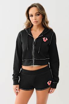 CROPPED BIG T ZIP HOODIE, image 2