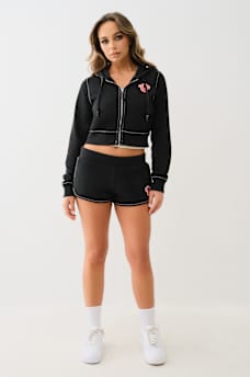 CROPPED BIG T ZIP HOODIE, image 3