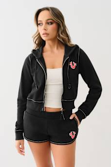 CROPPED BIG T ZIP HOODIE, image 4