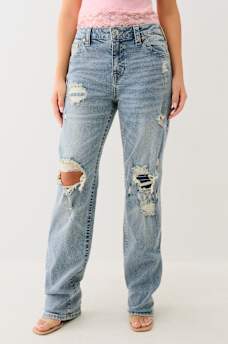 SARA HIGH RISE DISTRESSED STRAIGHT JEAN, image 2