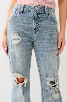 SARA HIGH RISE DISTRESSED STRAIGHT JEAN, image 6