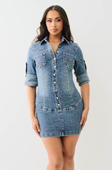 Y2K MINI DENIM SHIRT DRESS, image 1