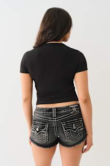 CRYSTAL HEART NOTCH BABY TEE, image 5
