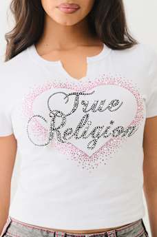 CRYSTAL HEART NOTCH BABY TEE, image 3