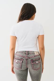 CRYSTAL HEART NOTCH BABY TEE, image 6
