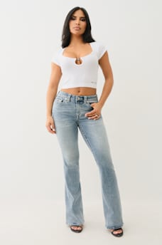 SEAMLESS KEYHOLE HORSESHOE CHARM BABY TEE, image 3