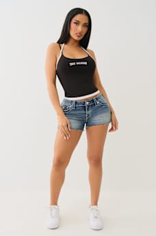 CONTRAST LAYERED HALTER CAMI TOP, image 2