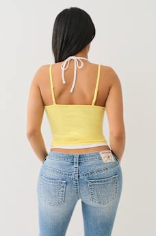 CONTRAST LAYERED HALTER CAMI TOP, image 5