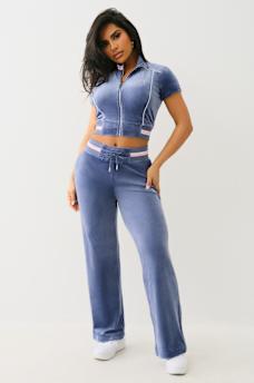 CRYSTAL VELOUR SHORT SLEEVE TRACK JACKET, image 3