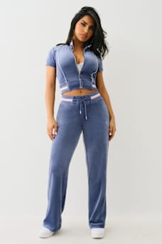 CRYSTAL VELOUR TRACK PANT, image 2