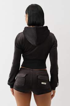 VELOUR CRYSTAL ZIP HOODIE, image 7