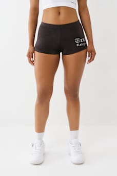 VELOUR CRYSTAL LOW RISE SPICY SHORTS, image 2