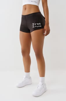 VELOUR CRYSTAL LOW RISE SPICY SHORTS, image 4