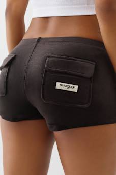 VELOUR CRYSTAL LOW RISE SPICY SHORTS, image 5