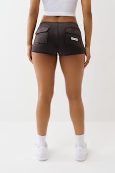 VELOUR CRYSTAL LOW RISE SPICY SHORTS, image 6