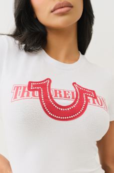 CRYSTAL HORSESHOE APPLIQUE BABY TEE, image 2