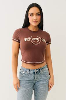 CRYSTAL HORSESHOE APPLIQUE BABY TEE, image 2