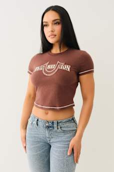 CRYSTAL HORSESHOE APPLIQUE BABY TEE, image 4