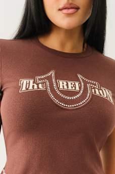 CRYSTAL HORSESHOE APPLIQUE BABY TEE, image 1