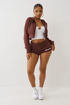 FOLDOVER RIBBED HOT SHORT, image 2