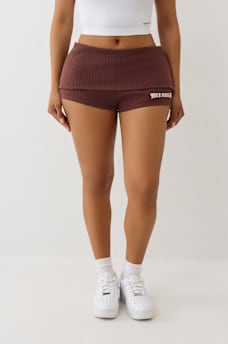 FOLDOVER RIBBED HOT SHORT, image 4