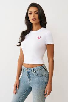 CRYSTAL MUSHROOM GRAPHIC BABY TEE, image 4