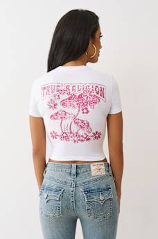 CRYSTAL MUSHROOM GRAPHIC BABY TEE, image 6