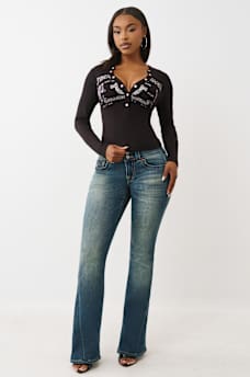 RIBBED FADED LOGO HENLEY, image 3
