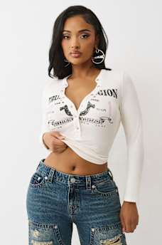 RIBBED FADED LOGO HENLEY, image 2