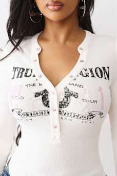 RIBBED FADED LOGO HENLEY, image 1