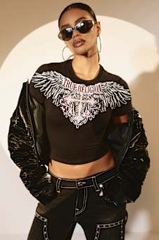 CAMISETA PEQUE&Ntilde;A DE MANGA CORTA CON ALA DE CRISTAL, image 1