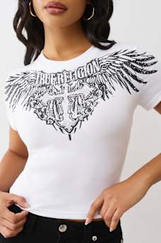 CAMISETA PEQUE&Ntilde;A DE MANGA CORTA CON ALA DE CRISTAL, image 1
