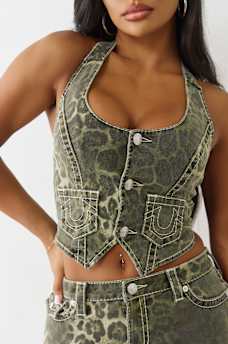 CAMO LEOPARD BIG T HALTER TOP, image 1