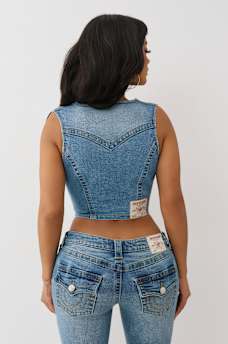 LACE UP DENIM VEST, image 6