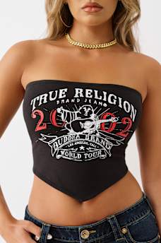 LOGO STRAPLESS SCARF TOP, image 1
