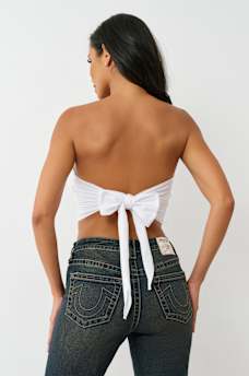 LOGO STRAPLESS SCARF TOP, image 5