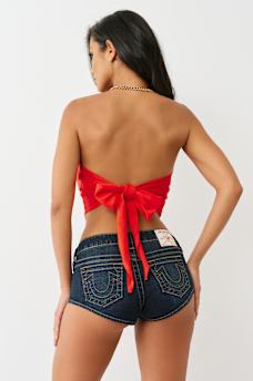 LOGO STRAPLESS SCARF TOP, image 5