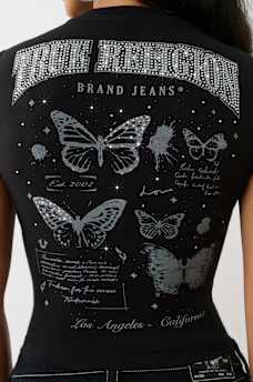 CRYSTAL BUTTERFLY BABY TEE, image 1